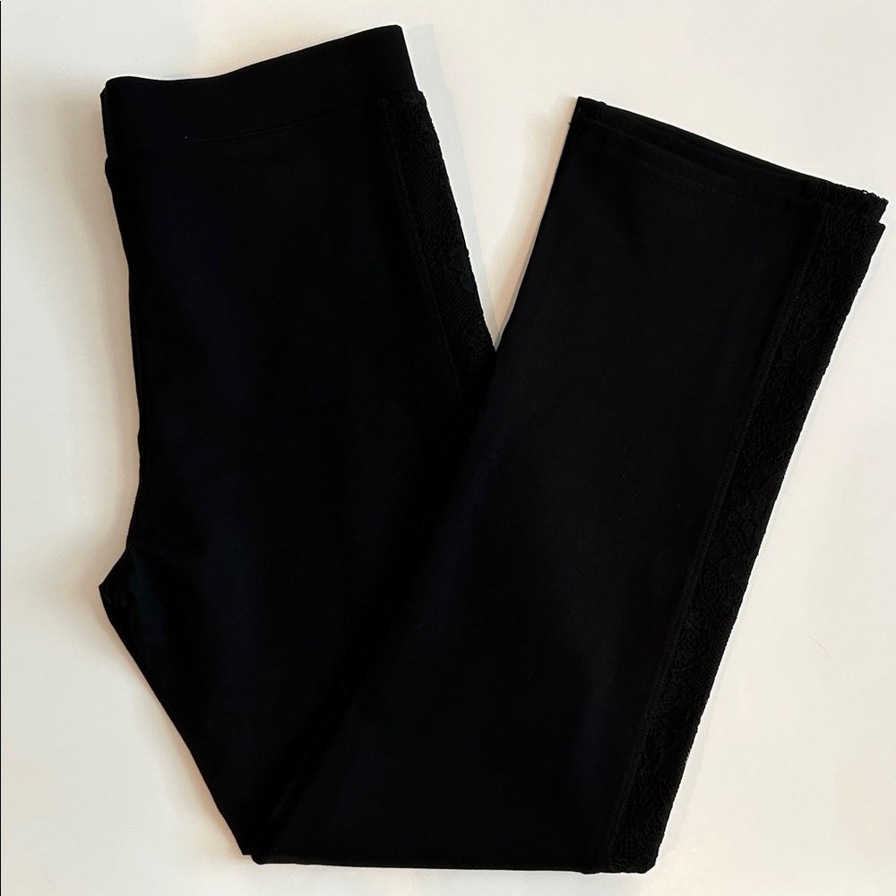 Black Leggings with Lace Detail
